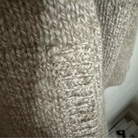 Vintage LL Bean Zip Up Sweater lambswool lining 2XL Heavy Taupe Grey Sweater - Picture 8 of 10